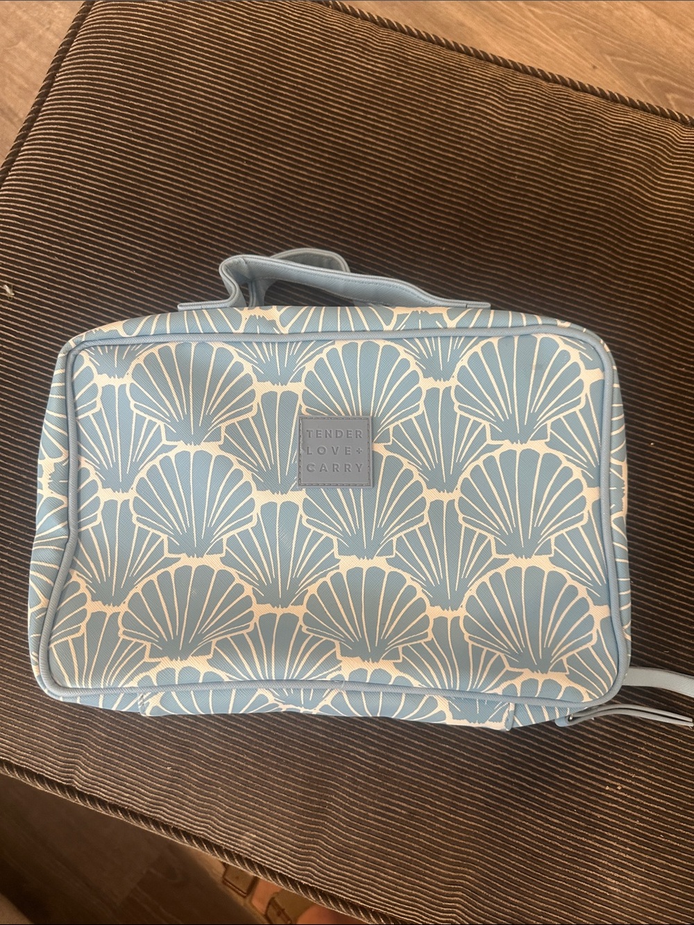 Blue Shell Print toiletry cosmetic travel Bag